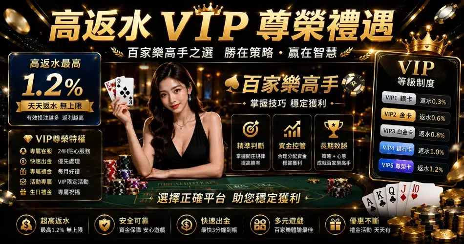 高返水 VIP 百家樂高手